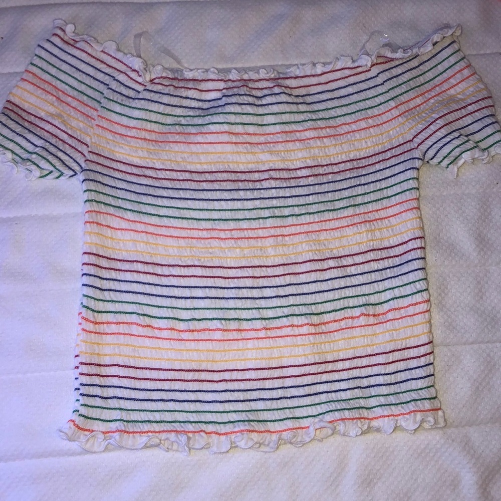 White Rainbow Striped Shirt